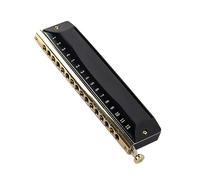 Armonica per Studenti Strumento Per Armonica Cromatica Per Principianti Adulti Con Bocchino Rotondo Per Armonica Nera A 16 Fori E 64 Note