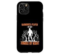 Armonica Player by Day Zombie by Night Fun Halloween Music Custodia per iPhone 11 Pro