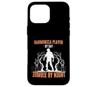 Armonica Player by Day Zombie by Night Fun Halloween Music Custodia per iPhone 16 Pro Max