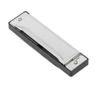 Armonica Portatile in Lega di Alluminio Realizzato, 10 Buche C Chiave Dono dello Strumento Musicale con Canne di Bronzo di Fosfori e Pettine in Resina ABS, per Blu, Folk, Jazz,