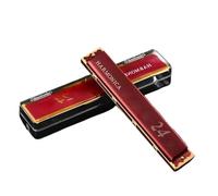 Armonica Principianti Adulti Professionisti Armonica Polifonica Tremolo A 24 Fori In Do(Red)