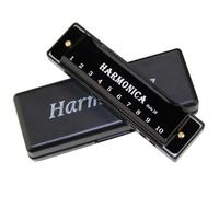 Armonica Professionale Amanti Della Musica 10 Fori Chiave Di C Blues Harmonica Strumento Musicale Con Custodia(Black)