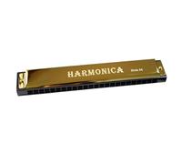 Armonica Professionale Armonica A Bocca A 24 Fori In Scatola Trasparente Tonalità C Tipo Professionale Per Esercitazioni Pratiche(Gold)