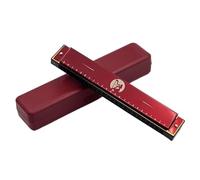 Armonica Professionale Armonica A Bocca A 24 Fori Per Principianti Ed Adulti Accordata Tipo C Con Un Suono Meraviglioso(Red)