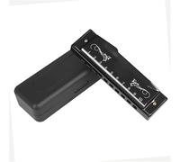 Armonica Professionale Armonica A Bocca In Acciaio Inossidabile A 10 Fori E 20 Toni Chiave In Do Per Gli Amanti Della Musica(Black)
