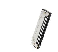 Armonica Professionale Armonica Blues A 10 Fori Con Chiave In Do Scala Diatonica Music Lover(Silver)