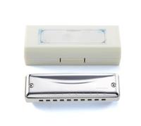 Armonica Professionale Armonica Blues CDAFG Sib Mi Chiave 10 Fori 20 Note Adatta Ai Principianti(White C)