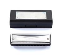 Armonica Professionale Armonica Blues CDAFG Sib Mi Chiave 10 Fori 20 Note Esecuzione Professionale(Black D)