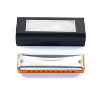 Armonica Professionale Armonica Blues CDAFG Sib Mi Chiave 10 Fori 20 Note Esecuzione Professionale(Orange C)