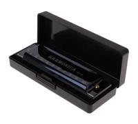Armonica Professionale Armonica Diatonica A Dieci Fori In Chiave Do Con Custodia Bellissimo Aspetto(Black)