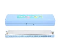 Armonica Professionale Bourgan Ideale per Feste Familiari e Relax Chiave C con Copertura in Acciaio Inossidabile 24 Fori Blu Strumento Musicale Facile da Suonare