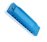Armonica Strumento armonica blues a 10 fori con chiave C in stile carino adatto per arpa per principianti (Color : Blue)