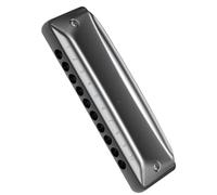 Armonica Strumento grigio armonica blues a 10 fori con foro tondo adatto ai principianti (Color : E)