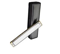 Armonica Strumento per armonica accentato ad ampia gamma con chiave C a 28 fori. Copertura in acciaio color metallo argentato alla moda