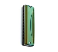 Armonica Strumento premium armonica blues a 10 fori verde oliva adatto ai principianti (Color : D)