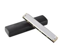 Armoniche a bocca Armonica A 28 Fori Con Accenti/polifonia Chiave In Do Armonica Professionale Tremolo Mini Strumenti A Fiato(Silver)