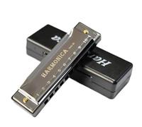 Armoniche a bocca Armonica Blues A 10 Fori Con Anima In Rame E Titanio Strumento Musicale Armonica(Silver)