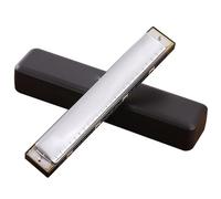 Armoniche a bocca Armonica Polifonica/accentata In Do A 24 Fori In Argento Per Principianti(Polyphonic)