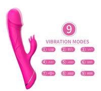 Armony - dildo vibratore coniglio in silicone fucsia