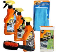 Armor All Set Pulitore Per Cerchi + Pulitore Per Vetri + Rimuovi Insetti Auto