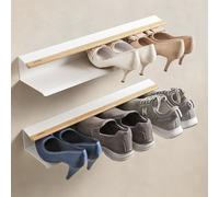 Armore Portascarpe, Scarpiera Salvaspazio, Robusta, Elegante, Facile da montare, Design moderno adatto a vari ambienti, Dimensioni 58cm x 14cm x 8cm, Ordine con stile (58 cm Bianco 2 Pz)
