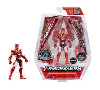 MGA Entertainment Armorsaurs T-Rex Pilota Liam Roberts - Action figure snodabile da 9,5 cm con parti dell'armatura intercambiabili e accessorio trasformante, adatta a bambini dai 6 anni in su