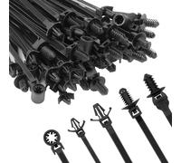 Armpow 110 fascette per montaggio auto con cerniera nera in nylon push-in fascette per cavi resistenti autobloccanti resistenti ai raggi UV per costruzione automobilistica per impacchettamento di fili