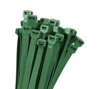 Armpow Fascette stringicavo larghe, 100 pezzi, 450 mm x 9 mm, verde scuro, 80 kg, resistenza alla trazione, resistenti ai raggi UV, grandi fascette per la gestione dei cavi