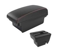 Armrest Box Per SEAT Per ARONA Bracciolo Per Auto Modifica Scatola Portaoggetti Multifunzionale A Doppio Strato Con Ricarica USB Facile Da Installare(B1 Black Red 3 Usb)