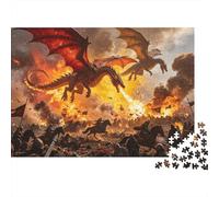 Army Burned 1000 Pezzi Puzzle Riciclato Dragon Battle Puzzle for Anziani Accessori per Gioco di Puzzle for Family And Friends Birthdays Ottimo Regalo 38x26cm/1000pcs