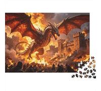 Army Burned 1000 Pezzi Puzzle Riciclato Dragon Battle Puzzle per Persone Anziane Accessori per Gioco di Puzzle for Family And Friends Birthdays Great Gift 52x38cm/1000pcs