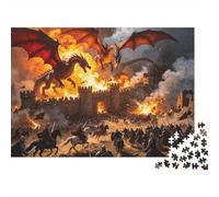 Army Burned Puzzle 1000 Pezzi Recyclable Dragon Battle Senior Puzzle Gioco Educativo Decompression Ideal for Family And Friends Birthdays 70x50cm/1000pcs