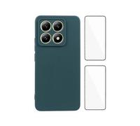 (Army Green, Multicolor) WANLONFENG RB3 Series For Xiaomi 14T Case with 2Pcs Screen Film Precise Lens Hole Soft TPU Phone Bac