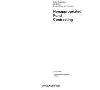 Army Regulation AR 215-4 Morale, Welfare, and Recreation: Nonappropriated Fund Contracting August 2026