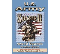 Army Word Search Puzzle Book: Word Searches with Easy to Read Print about Military, Terms, Weapons, and More | 6x9 inches, 110 pages | 50+ Puzzles … Gift for Vacations, Holidays, and Free Times