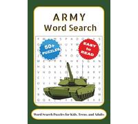 Army Word Search Puzzle Book: Word Searches with Easy to Read Print about the Army, Combat, Soldiers and More | 6x9 inches, 110 pages | 50+ Puzzles … Gift for Vacations, Holidays, and Free Time