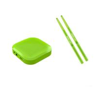 ARMYJY Batteria elettronica portatile con rilevamento del movimento 3D, kit compatto per principianti con doppia zona per rullante, cuscinetti silenziosi per uso domestico, blu navy, 36 x 12 cm