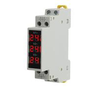 ARMYJY BV-3R - Voltmetro digitale trifase AC 50-500 V, montaggio su guida DIN, display a LED rosso, misuratore di tensione per il monitoraggio di pannelli elettrici industriali, grigio
