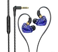 ARMYJY Cuffie intrauricolari cablate con controllo del microfono, suono puro dei bassi, per iPhone e Android, auricolari con isolamento acustico, per scuola, viaggi, palestra, uso (blu)
