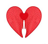 ARMYJY Cuore Rosso Ali Farfalla Adulto per Costume - Organza Angelo Regolabile per Halloween Party 53x50cm