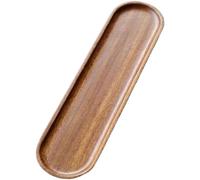 ARMYJY Vassoio da tè in legno di noce marrone scuro, accessorio per cerimonia del tè in stile cinese minimalista con superficie liscia, design rettangolare 40 x 10 x 2 cm, per casa e hotel