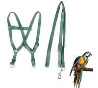Arnese per Pappagallo e Uccello, Guinzaglio Regolabile Antimorso in Nylon Traspirante, Arnese di Sicurezza Anti-Fuga per Passeggiate Esterne e Allenamento di Volo
