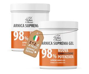 Arnica Suprema per Cavalli Uso Umano Forte 98% Gel per Massaggi Rilassanti con Lavanda, Menta, Vitamina E, Crema Arnica per Muscoli e Articolazioni 100% Made in Italy - I Rimedi dei Monaci 2x550ml