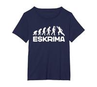 Arnis Kali Eskrima FMA Sparring Escrima Stick Evoluzione Maglietta, Donna Plus-Size, Navy, 2X
