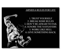 Arnold #6 Rules A3 Senza Cornice Schwarzenegger Bodybuilder Attore Sport Citazione Poster Motivazione Ispirazione Copia di Signature Photo