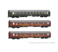 Arnold HN4423 DR, confezione da 3 carrozze OSShD tipo B, Spree-Alpen-Express, set 1 di 2, livrea verde e rossa, epIV, 1 x Bc più 2 x WLAB carrozze passeggeri