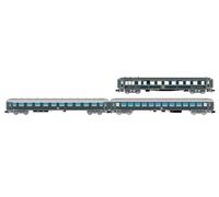 Arnold HN4469 FS, confezione da 3 unità treno espresso, CIWL WR plus UIC-X 64 1° cl più UIC-X 64 2° cl grigio, epIV Pullman passeggeri