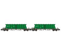 ARNOLD HN6670 Renfe Mercancías, Confezione da 2 Carri Tramoggia a 4 Assi Faoos, Verde, Carri Merci EpV-VI