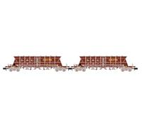 Arnold HN6671 Renfe, vagoni tramoggia per carbone a 4 assi, confezione da 2 unità Faoos Saltra, Carfe, livrea marrone, carico di carbone W, vagoni merci Ep IV-V