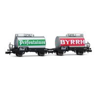 Arnold HN6702 SNCF, confezione da 2 unità carri cisterna a 2 assi, "BYRRH", ep. IV